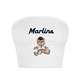 Miami Marlins Teddy Crop Tube Top - Tiny Turnip