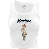 Miami Marlins Triple Scoop Crop Tank - Tiny Turnip