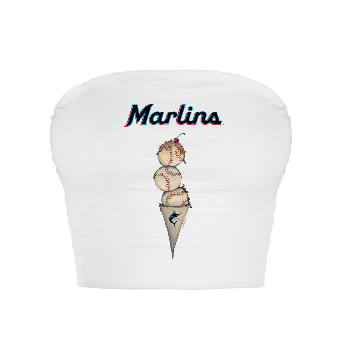 Miami Marlins Triple Scoop Crop Tube Top