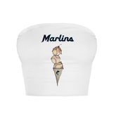 Miami Marlins Triple Scoop Crop Tube Top