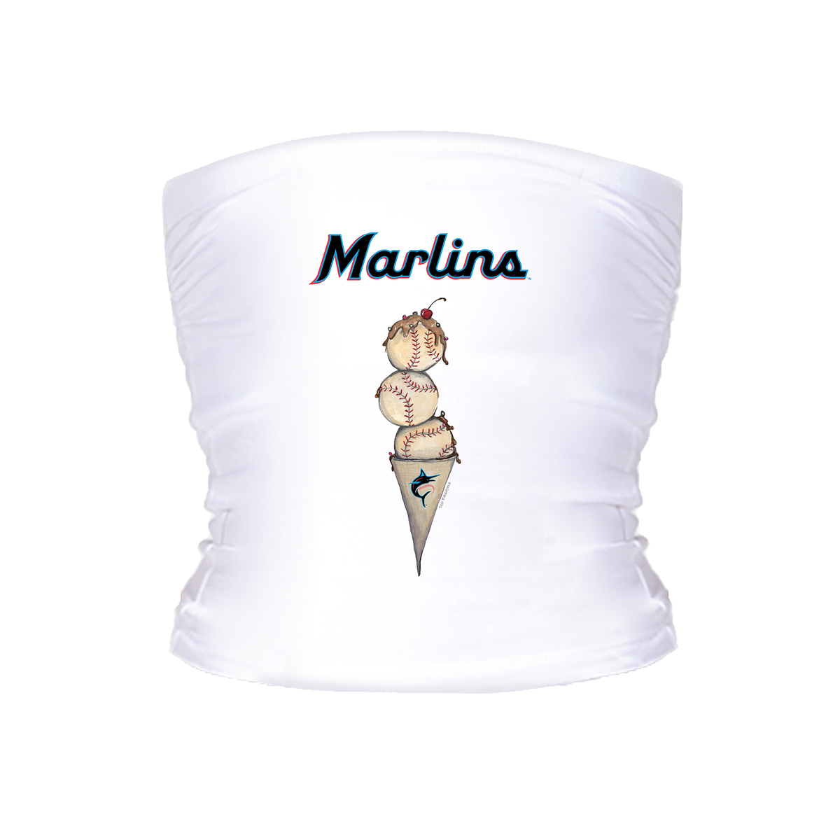 Miami Marlins Triple Scoop Crop Tube Top