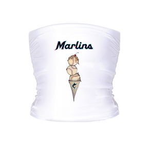 Miami Marlins Triple Scoop Tube Top - Tiny Turnip
