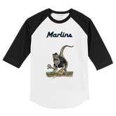 Miami Marlins Velociraptor 3/4 Black Sleeve Raglan