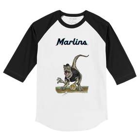 Miami Marlins Velociraptor 3/4 Black Sleeve Raglan