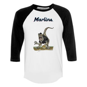 Miami Marlins Velociraptor 3/4 Black Sleeve Raglan