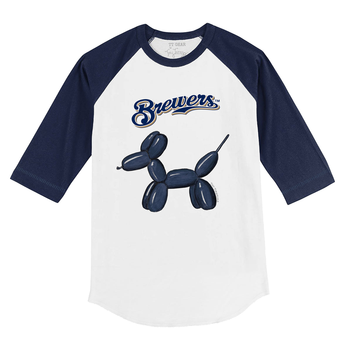 Milwaukee Brewers Balloon Dog 3/4 Navy Blue Sleeve Raglan