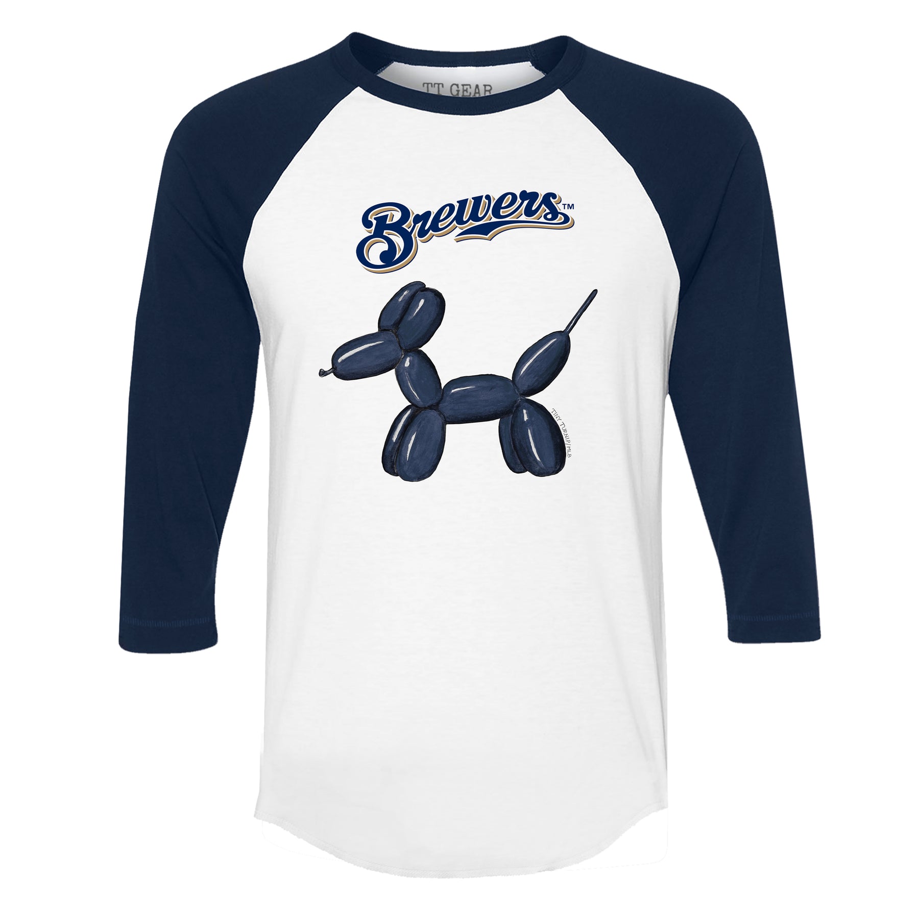 Milwaukee Brewers Balloon Dog 3/4 Navy Blue Sleeve Raglan