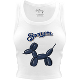 Milwaukee Brewers Balloon Dog Crop Tank - Tiny Turnip
