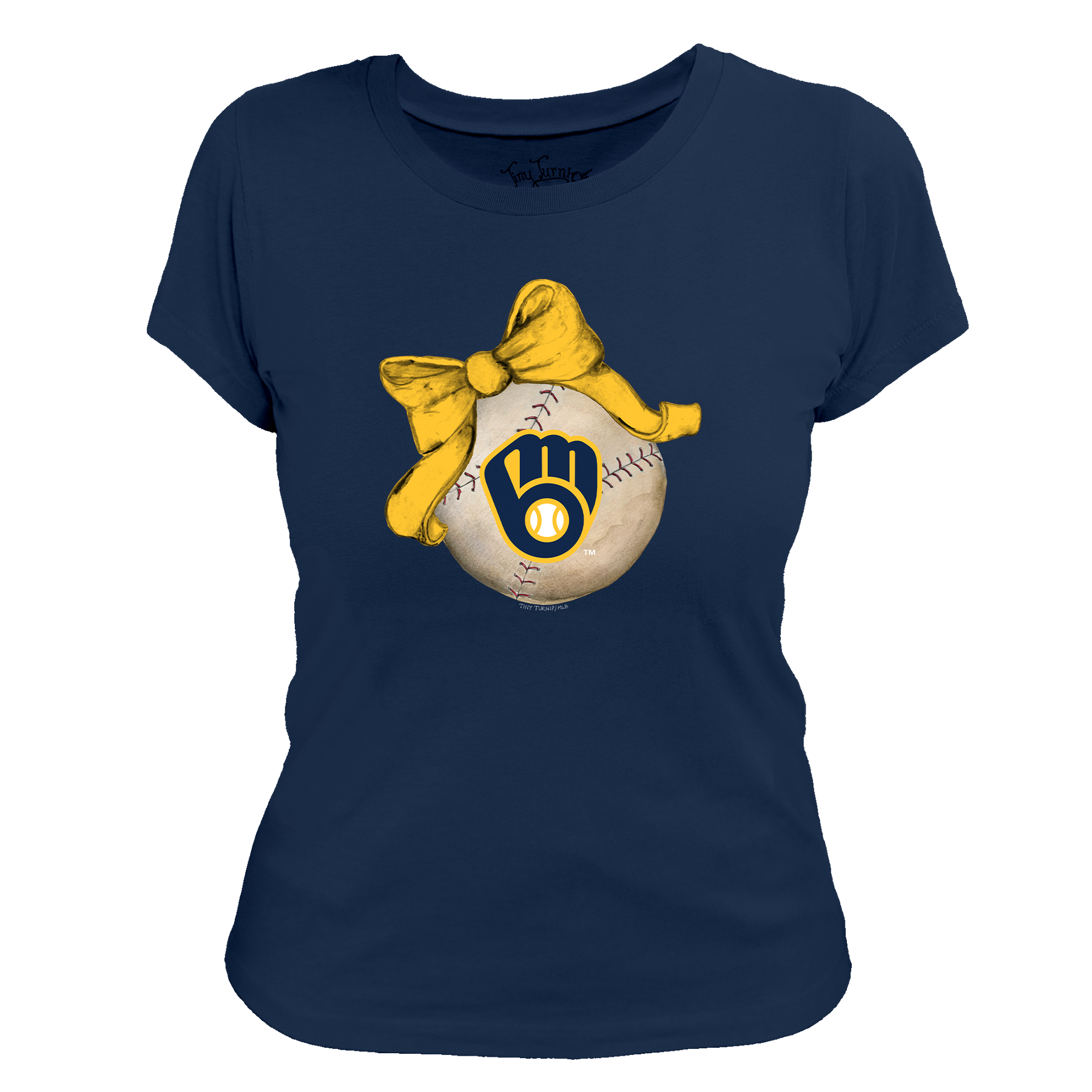 Milwaukee Brewers Baseball Bow Tee Shirt