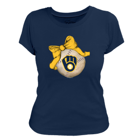 Milwaukee Brewers Baseball Bow Tee Shirt