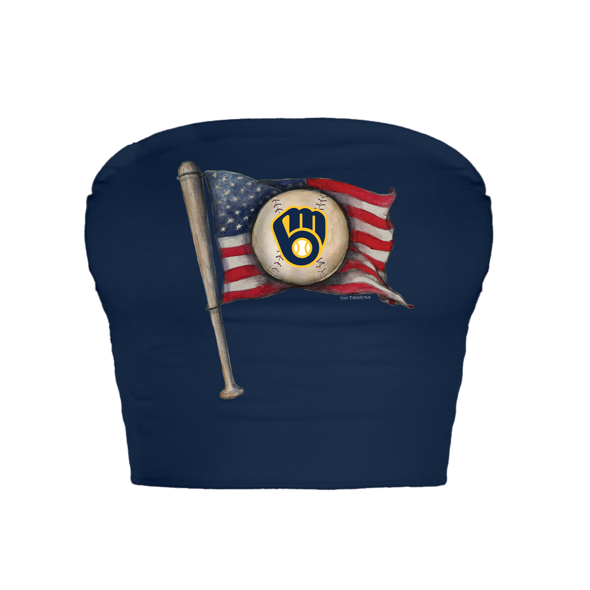 Milwaukee Brewers Baseball Flag Crop Tube Top