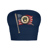 Milwaukee Brewers Baseball Flag Crop Tube Top