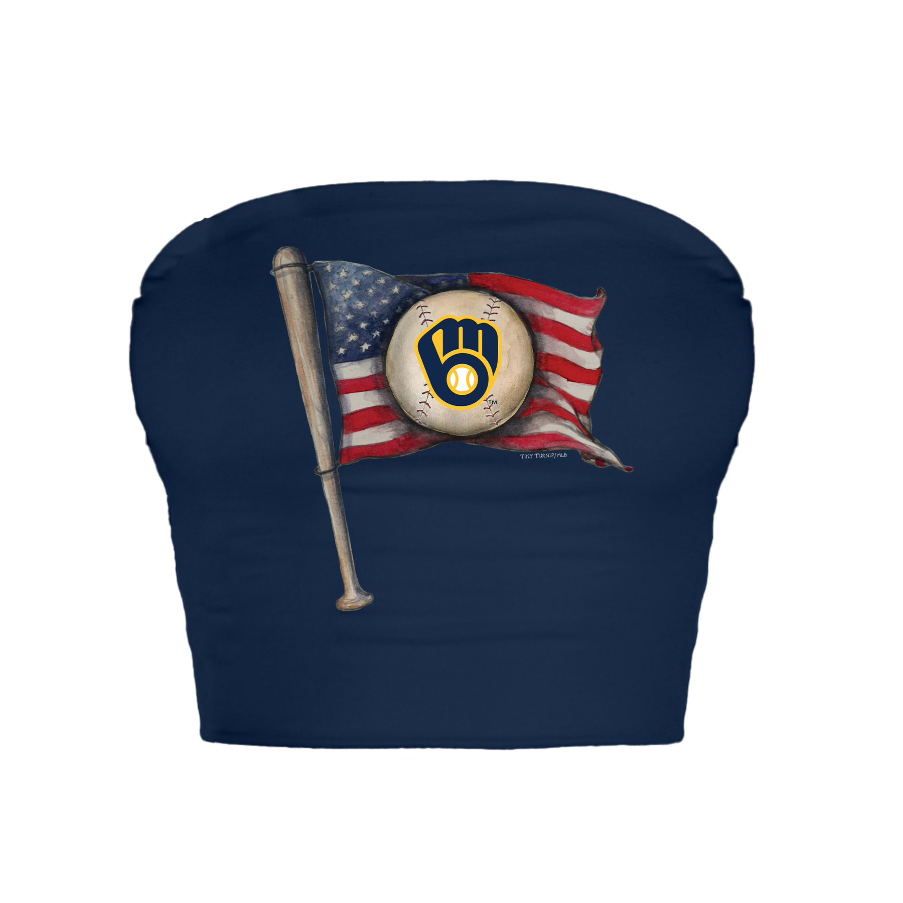 Milwaukee Brewers Baseball Flag Crop Tube Top