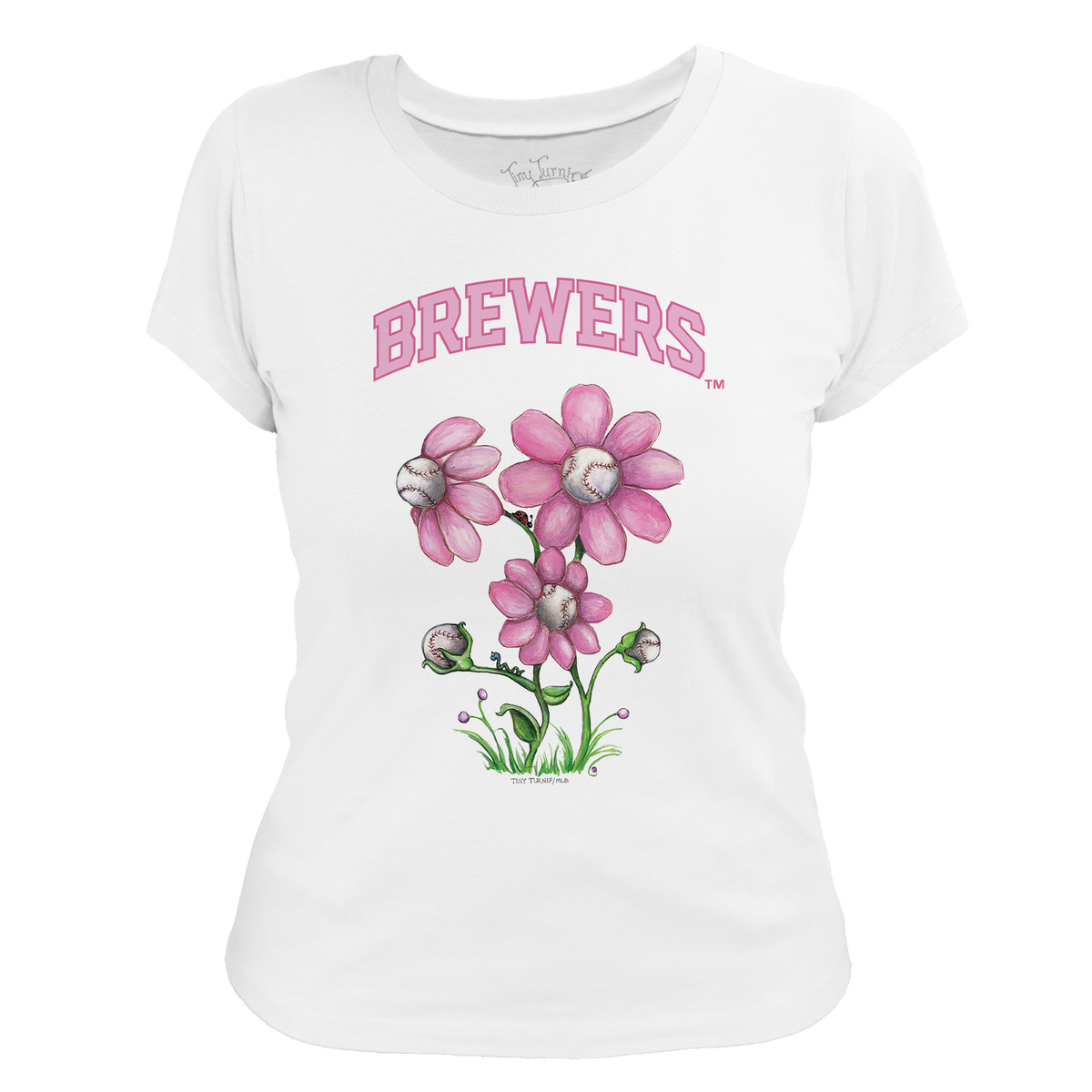 Milwaukee Brewers Blooming Baseballs Tee Shirt