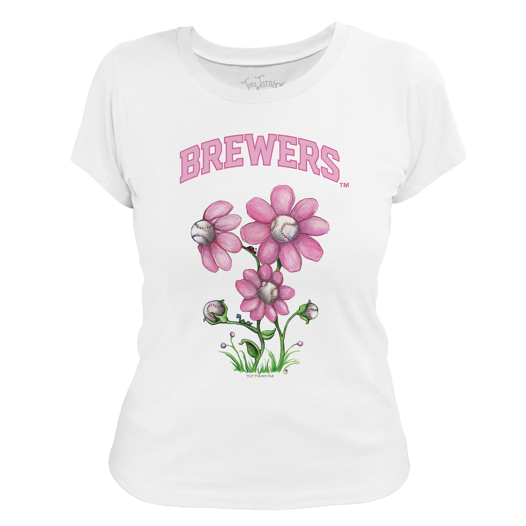Milwaukee Brewers Blooming Baseballs Tee Shirt