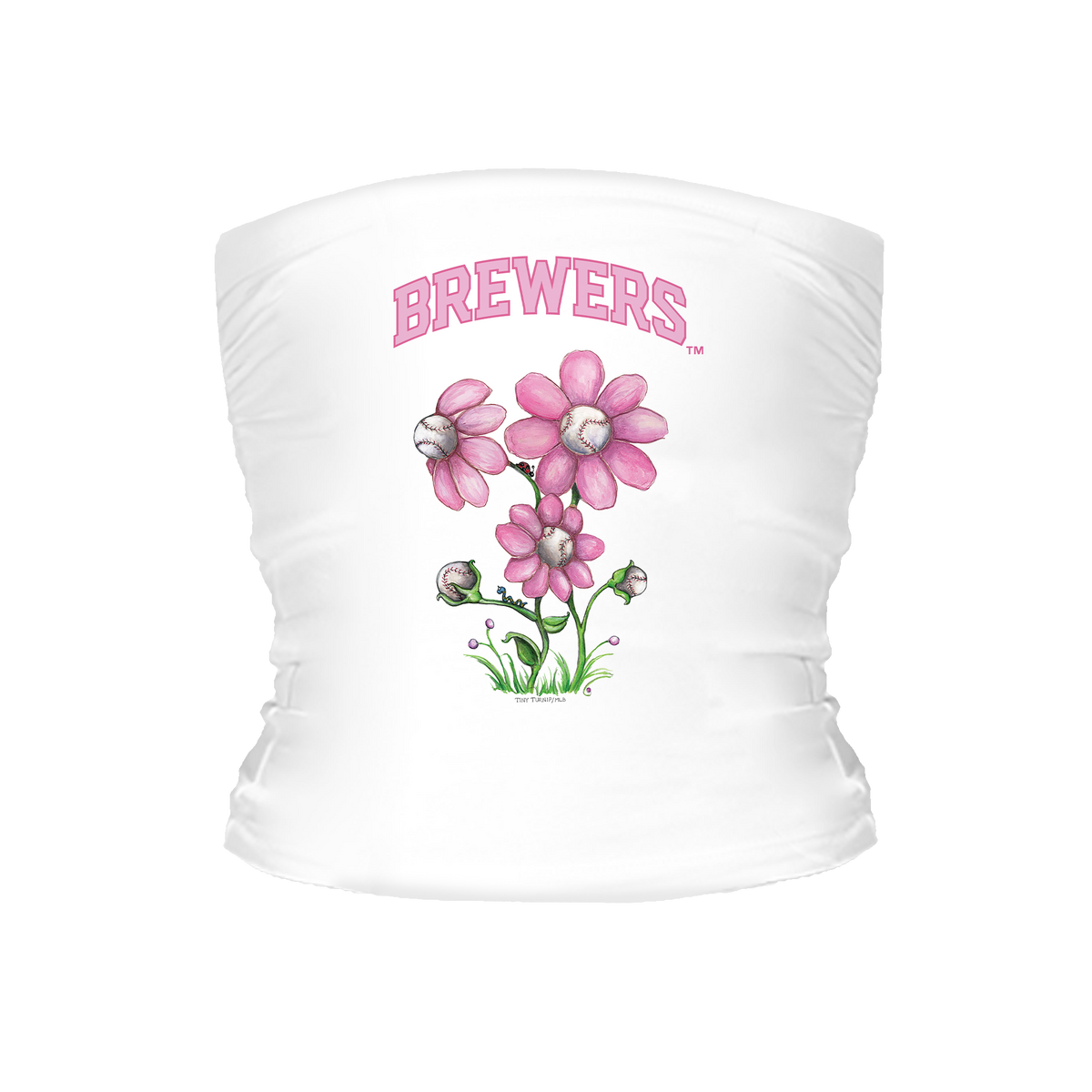 Milwaukee Brewers Blooming Baseball Tube Top - Tiny Turnip