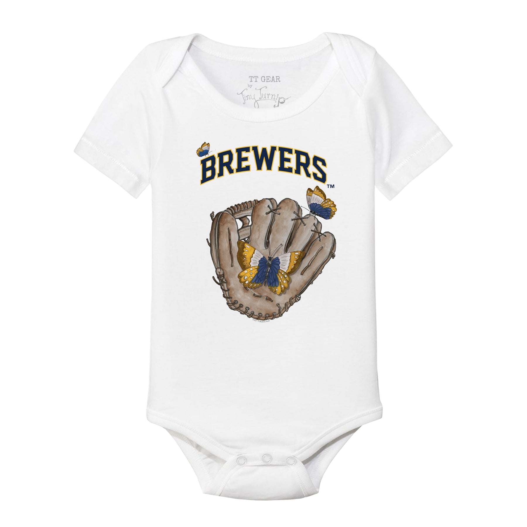 Milwaukee Brewers Butterfly Glove Short Sleeve Snapper