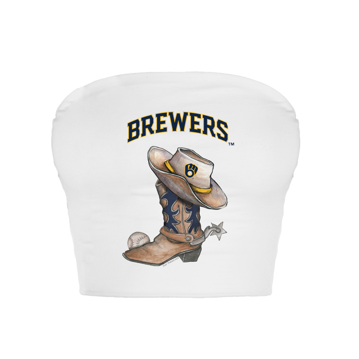 Milwaukee Brewers Cowboy Boot Crop Tube Top