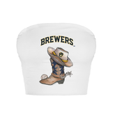 Milwaukee Brewers Cowboy Boot Crop Tube Top