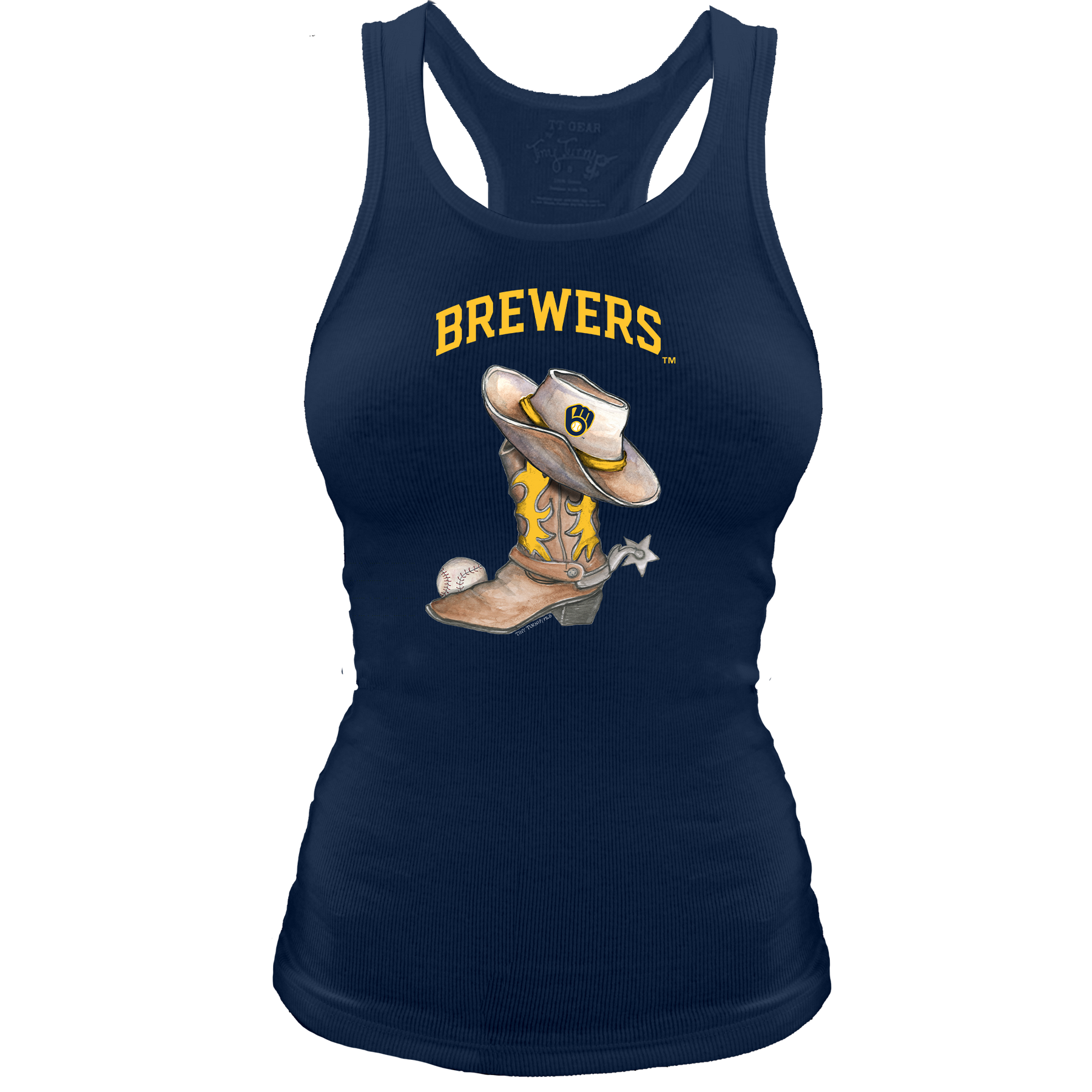 Milwaukee Brewers Cowboy Boot Racerback Tank - Tiny Turnip