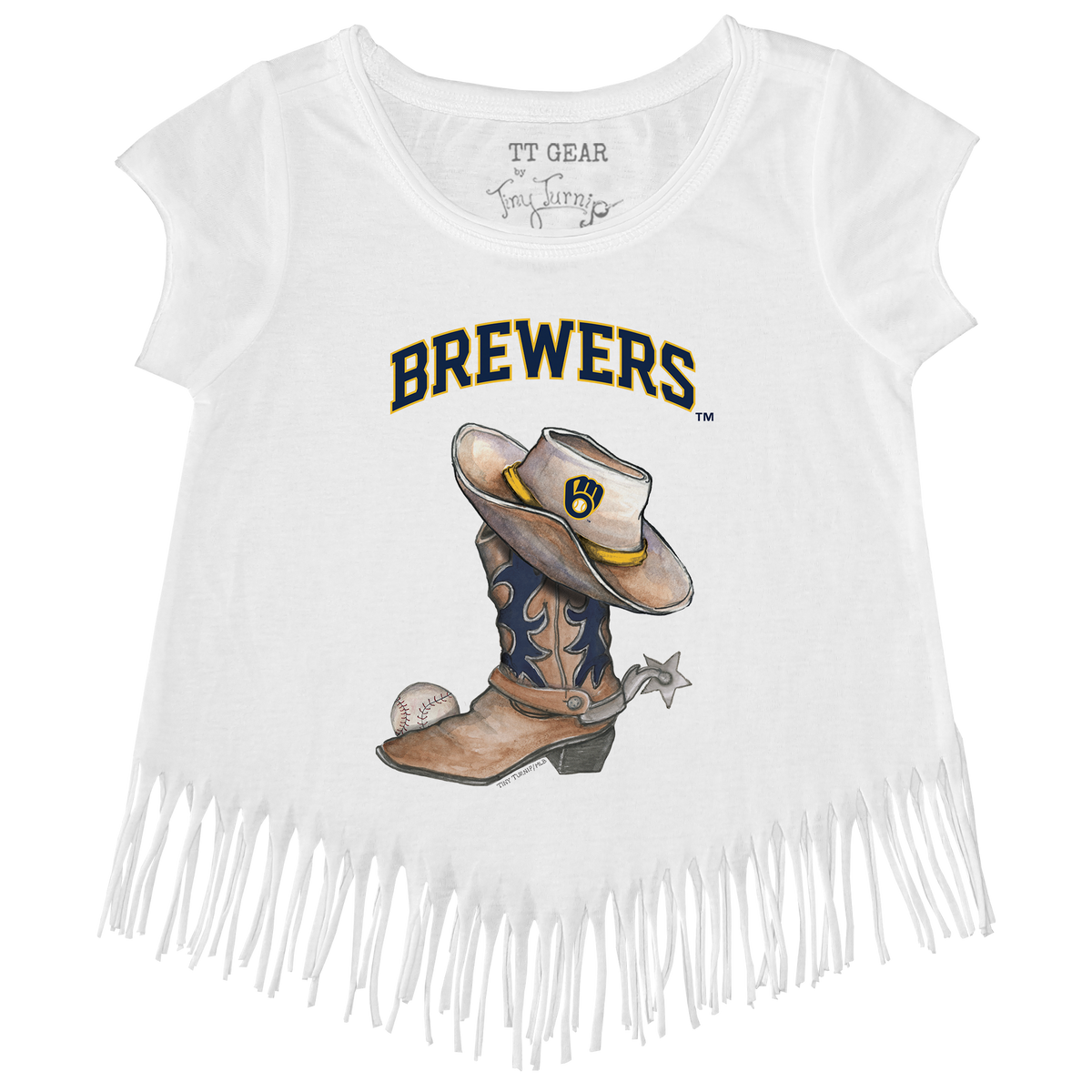 Milwaukee Brewers Cowboy Boot Fringe Tee