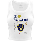 Milwaukee Brewers I Heart Team Crop Tank - Tiny Turnip