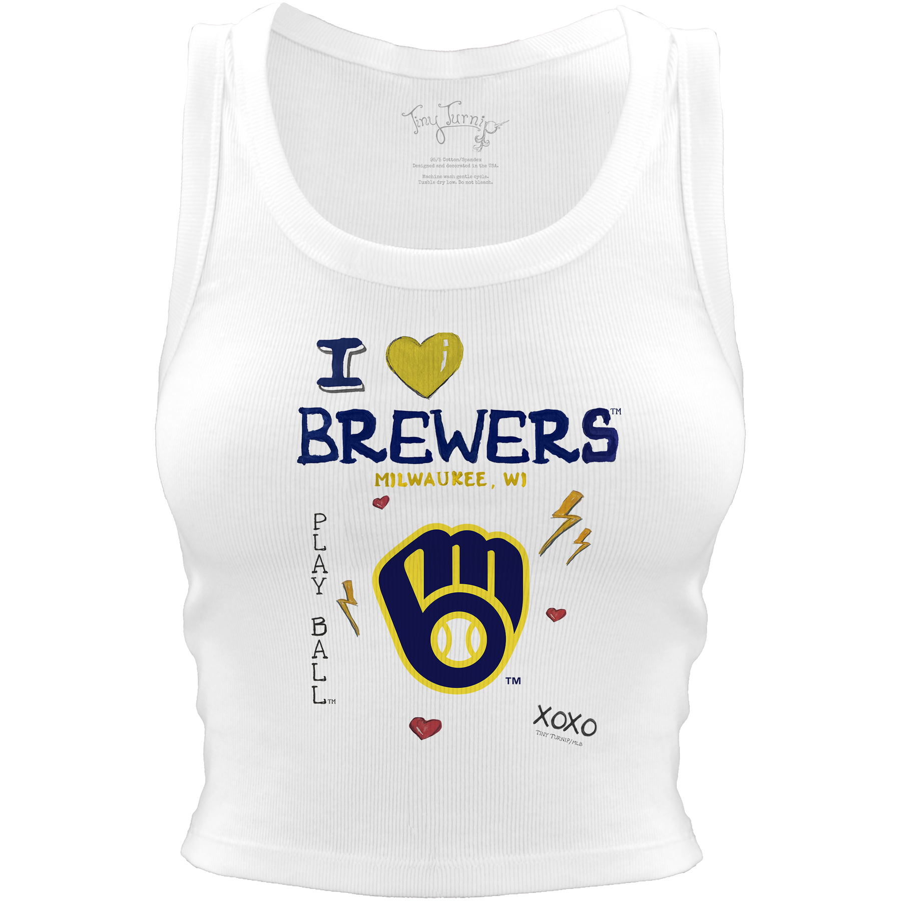 Milwaukee Brewers I Heart Team Crop Tank - Tiny Turnip