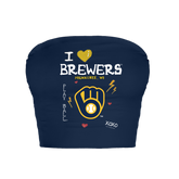 Milwaukee Brewers I Heart Brewers Crop Tube Top