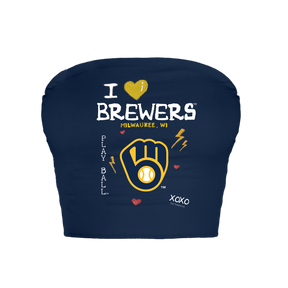 Milwaukee Brewers I Heart Brewers Crop Tube Top