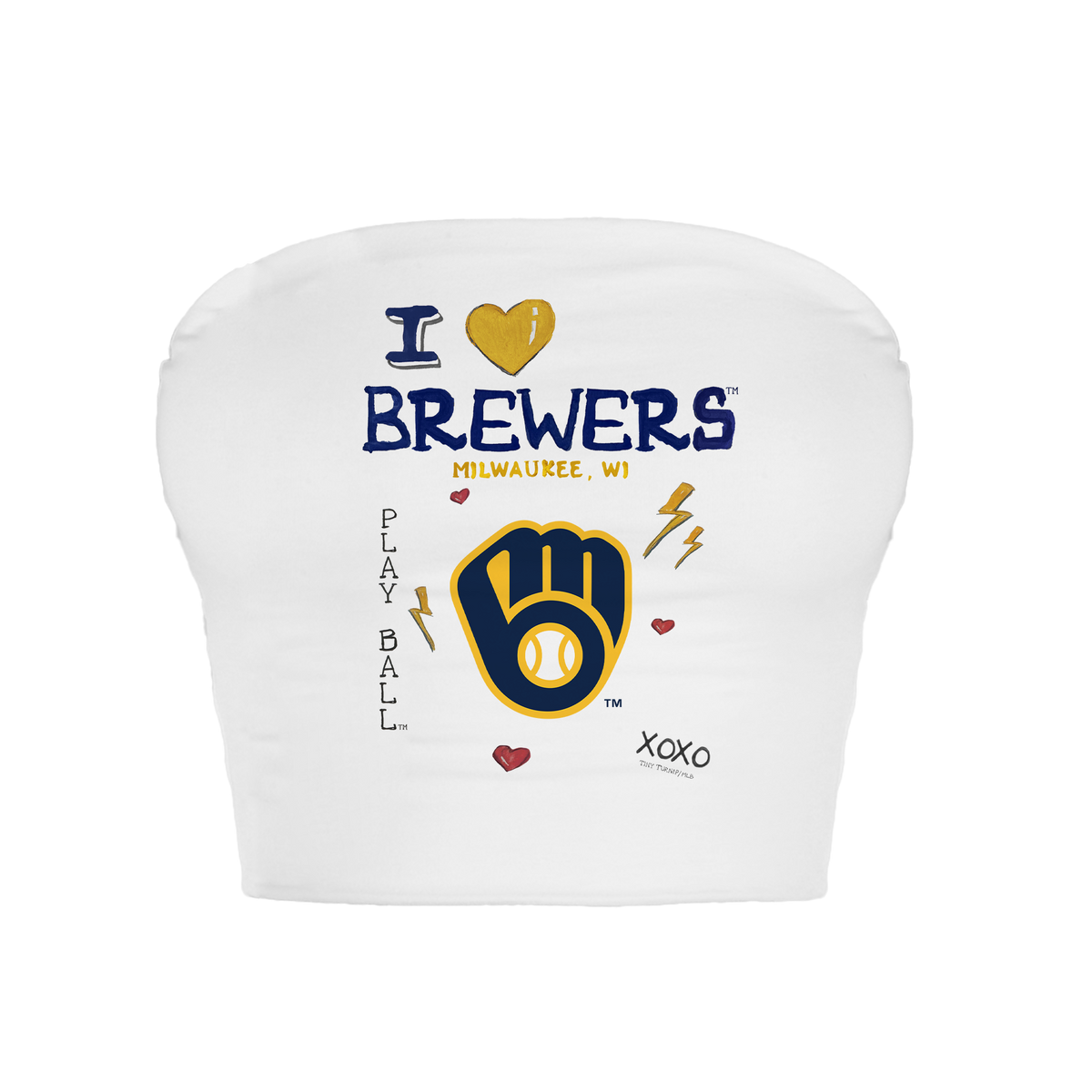 Milwaukee Brewers I Heart Brewers Crop Tube Top