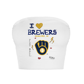 Milwaukee Brewers I Heart Brewers Crop Tube Top