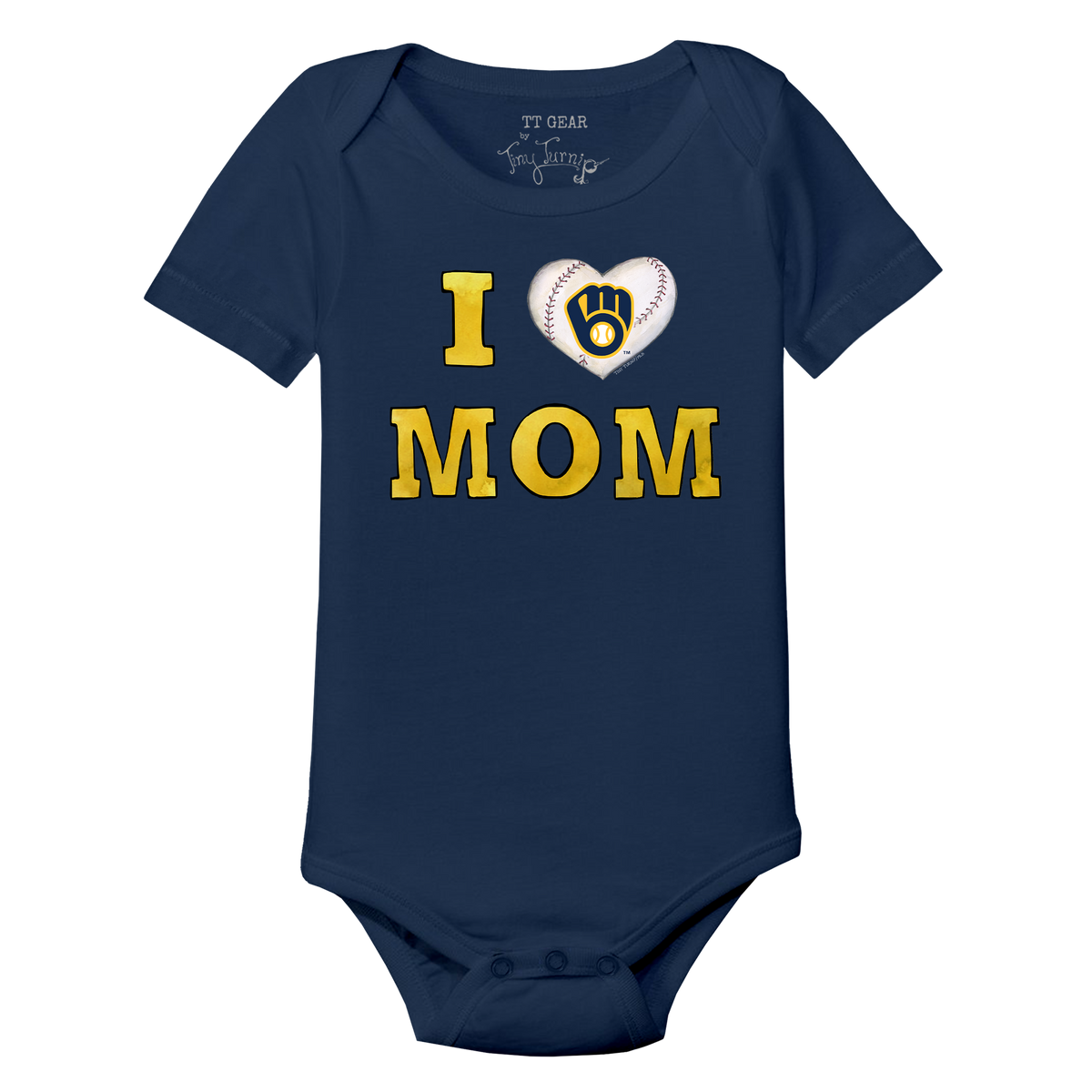 Milwaukee Brewers I Love Mom Short Sleeve Snapper