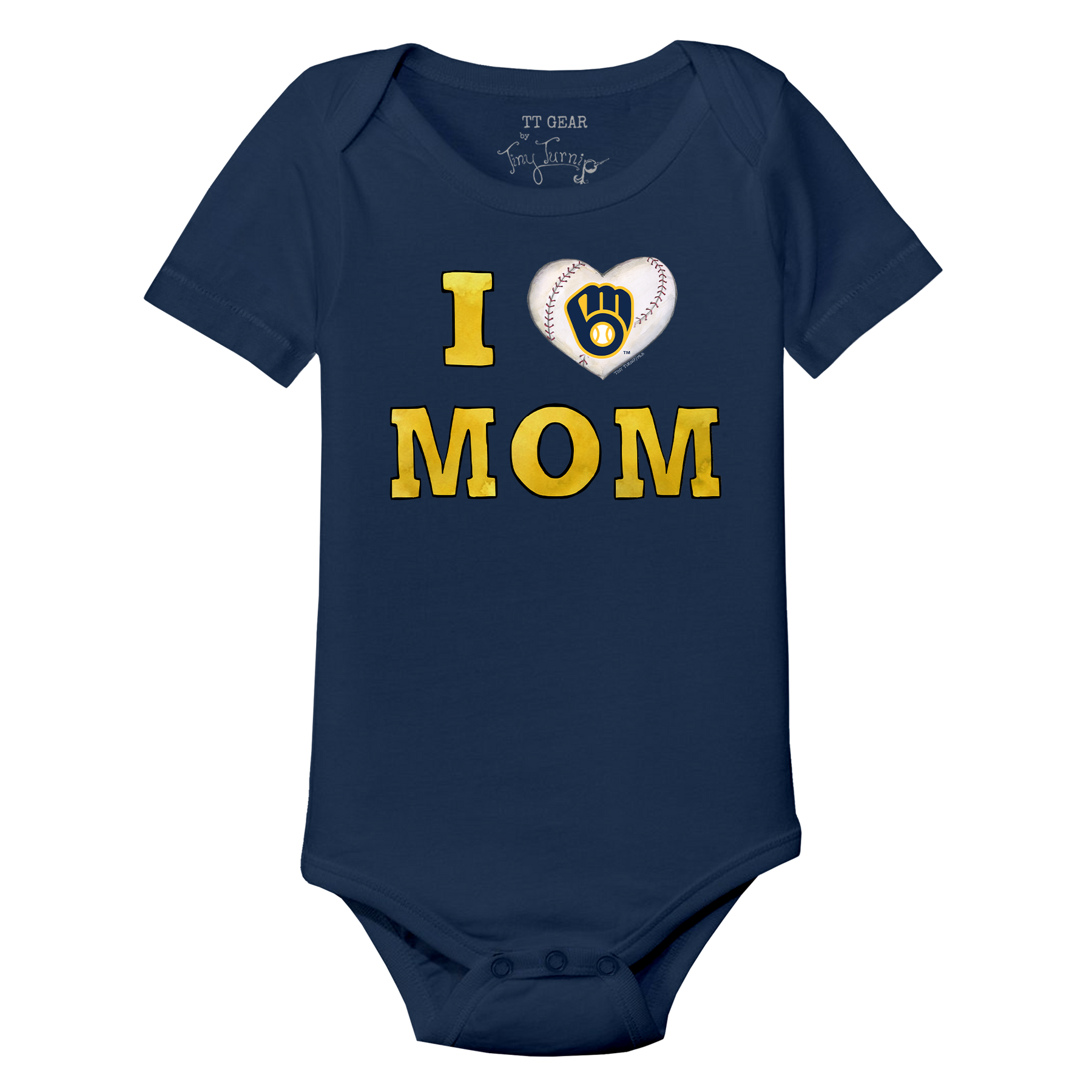 Milwaukee Brewers I Love Mom Short Sleeve Snapper