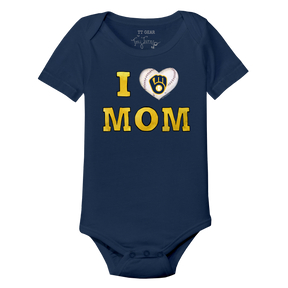 Milwaukee Brewers I Love Mom Short Sleeve Snapper