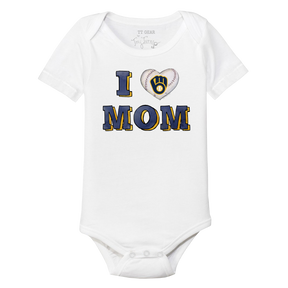 Milwaukee Brewers I Love Mom Short Sleeve Snapper