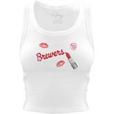 Milwaukee Brewers Lipstick Crop Tank - Tiny Turnip