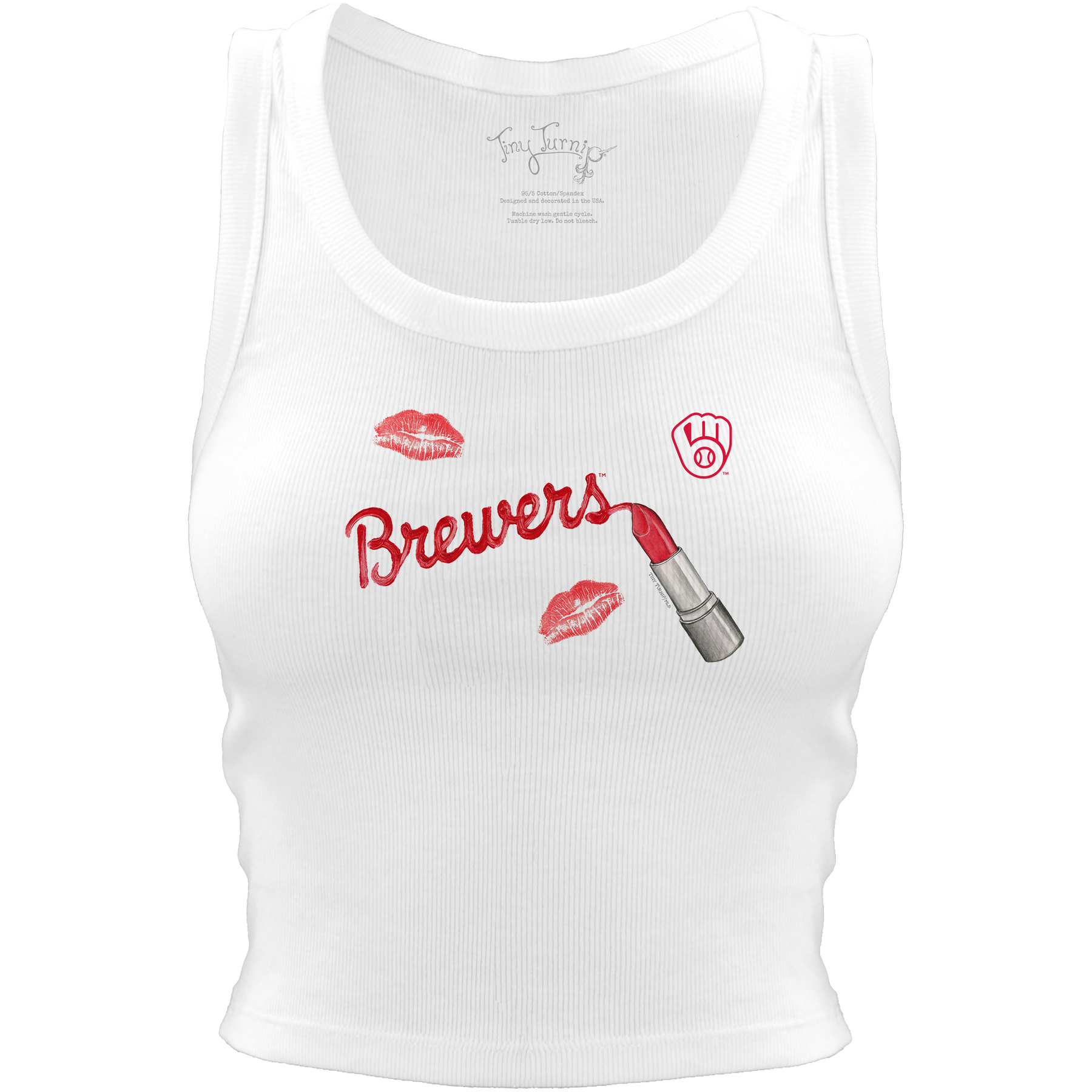Milwaukee Brewers Lipstick Crop Tank - Tiny Turnip