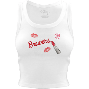 Milwaukee Brewers Lipstick Crop Tank - Tiny Turnip