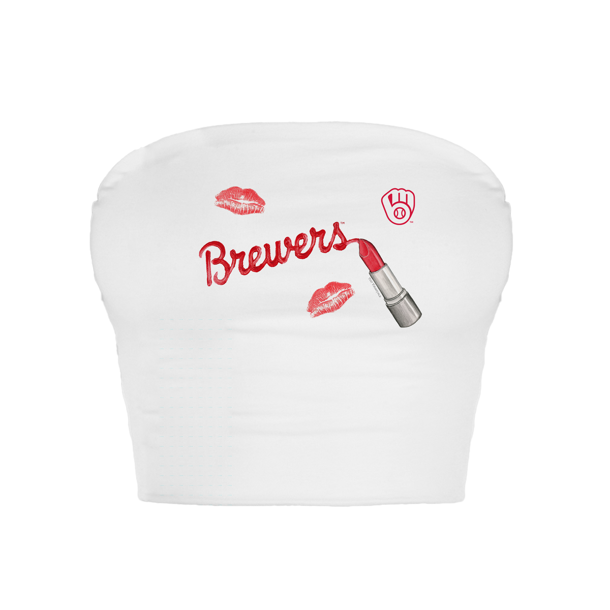 Milwaukee Brewers Lipstick Crop Tube Top - Tiny Turnip