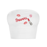 Milwaukee Brewers Lipstick Crop Tube Top - Tiny Turnip