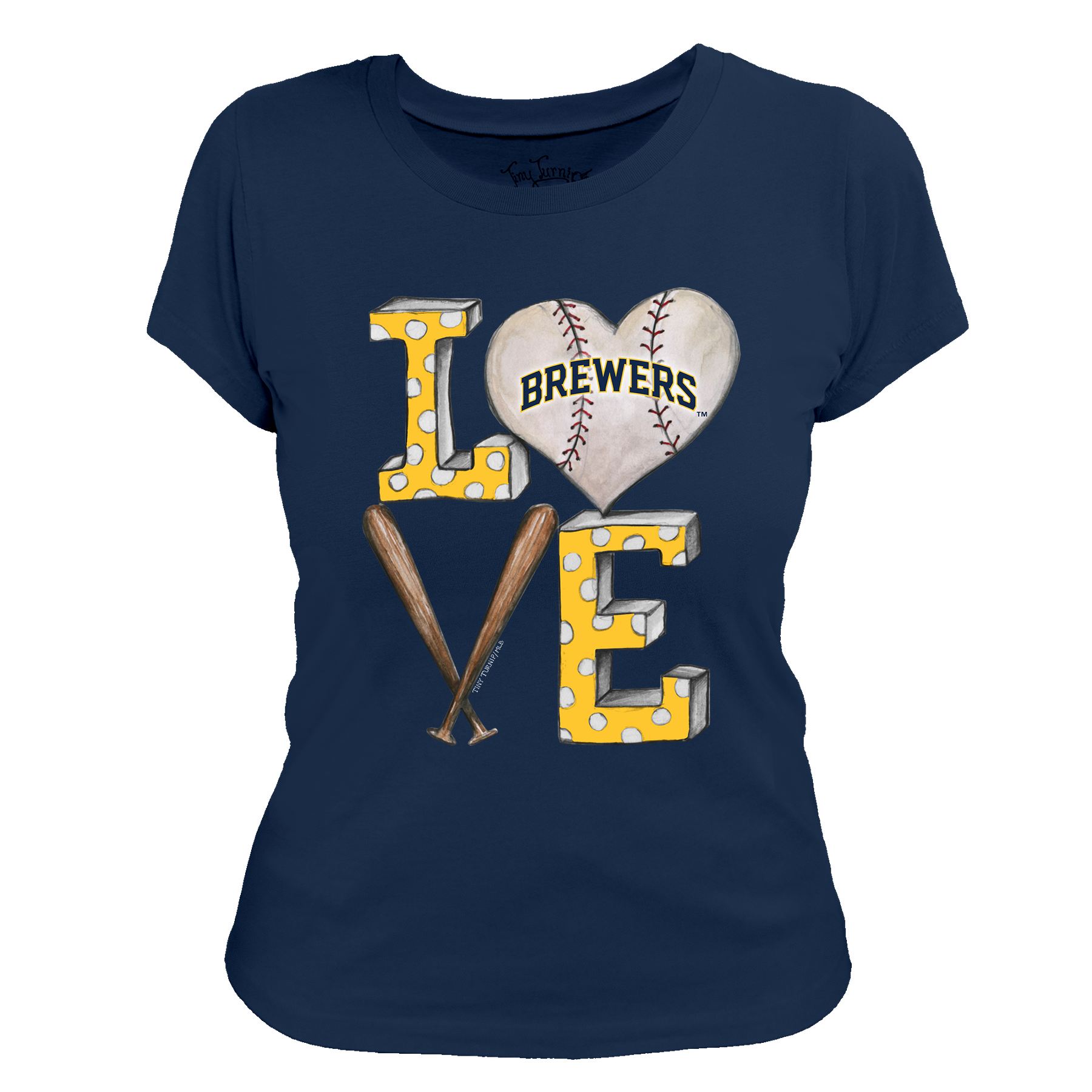 Milwaukee Brewers Baseball LOVE Tee Shirt