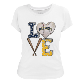 Milwaukee Brewers Baseball LOVE Tee Shirt