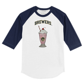 Milwaukee Brewers Milkshake 3/4 Navy Blue Sleeve Raglan