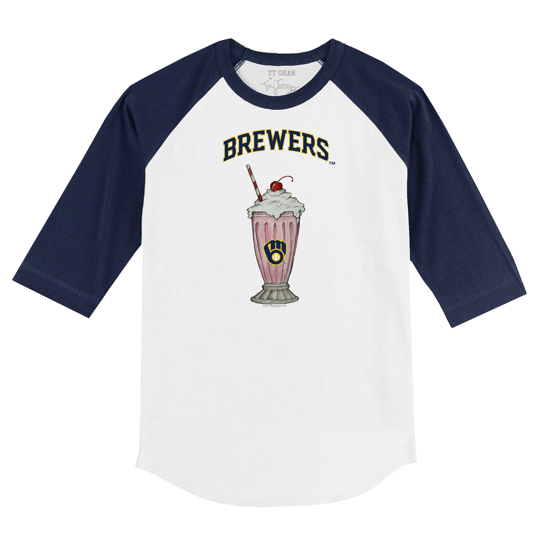 Milwaukee Brewers Milkshake 3/4 Navy Blue Sleeve Raglan