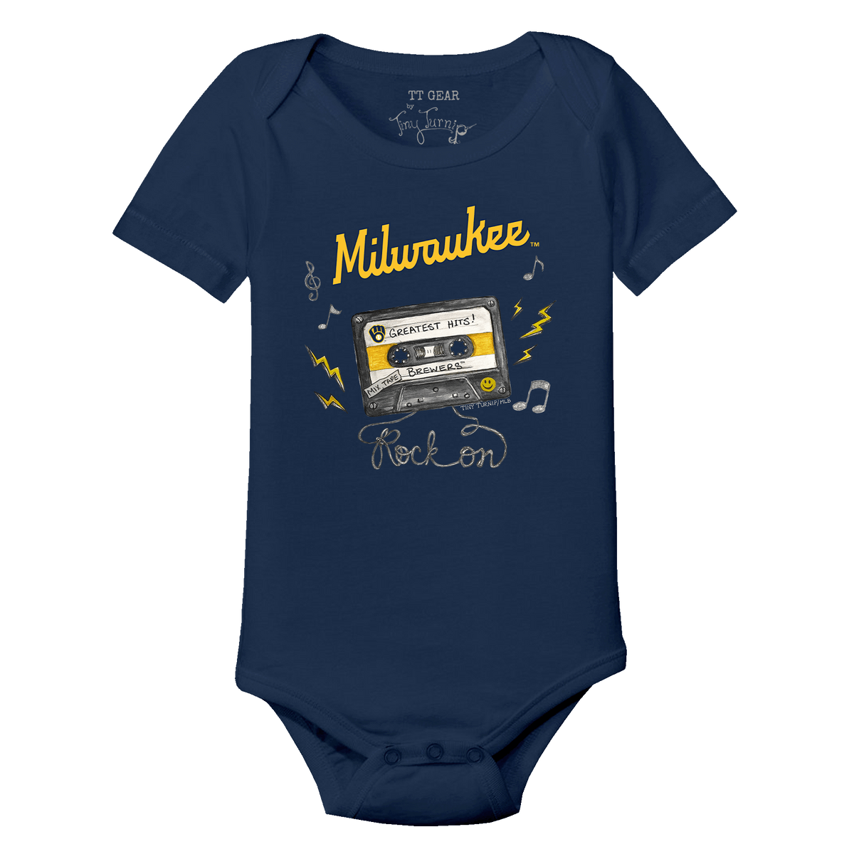 Milwaukee Brewers Mixtape Short Sleeve Snapper - Tiny Turnip