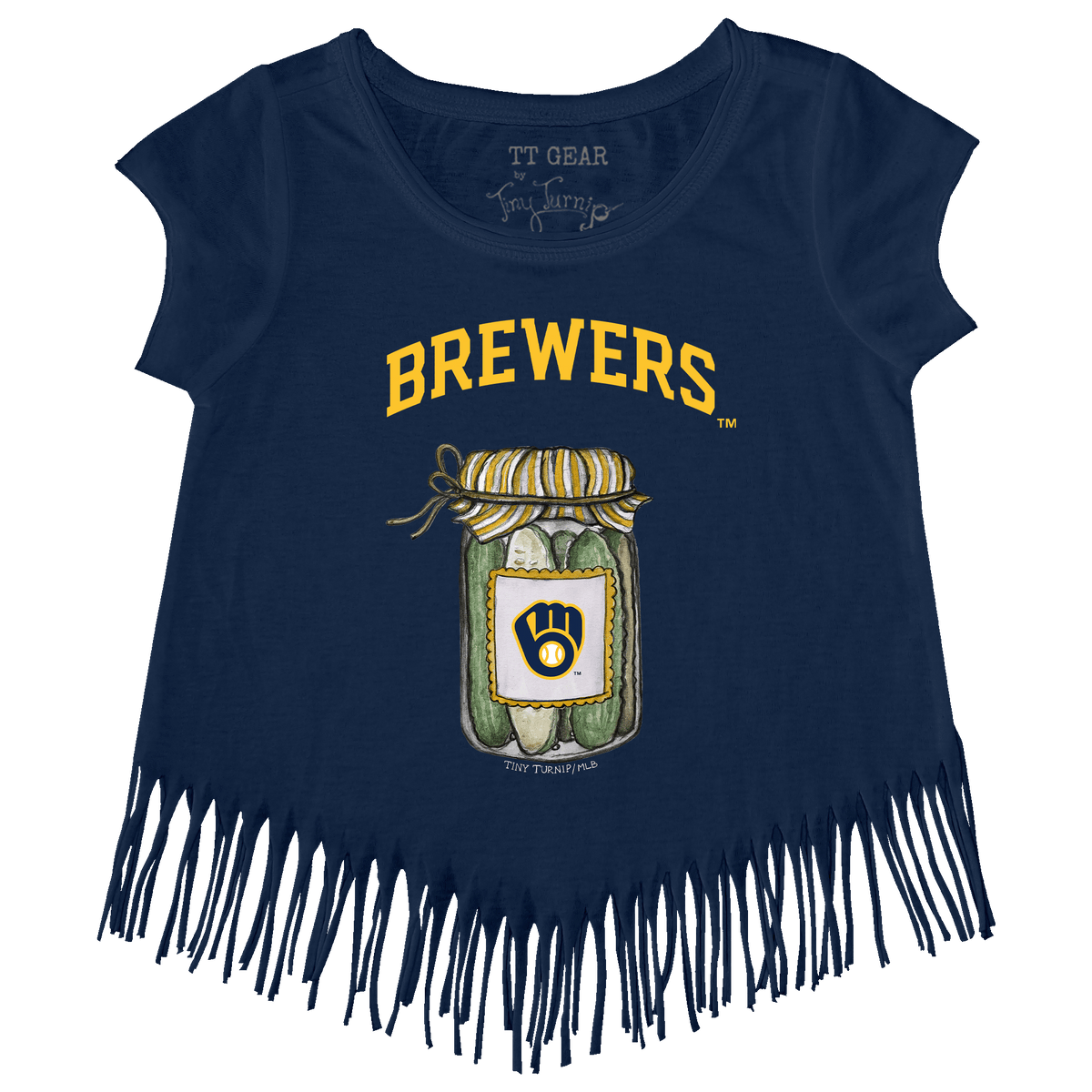 Milwaukee Brewers Pickle Jar Fringe Tee