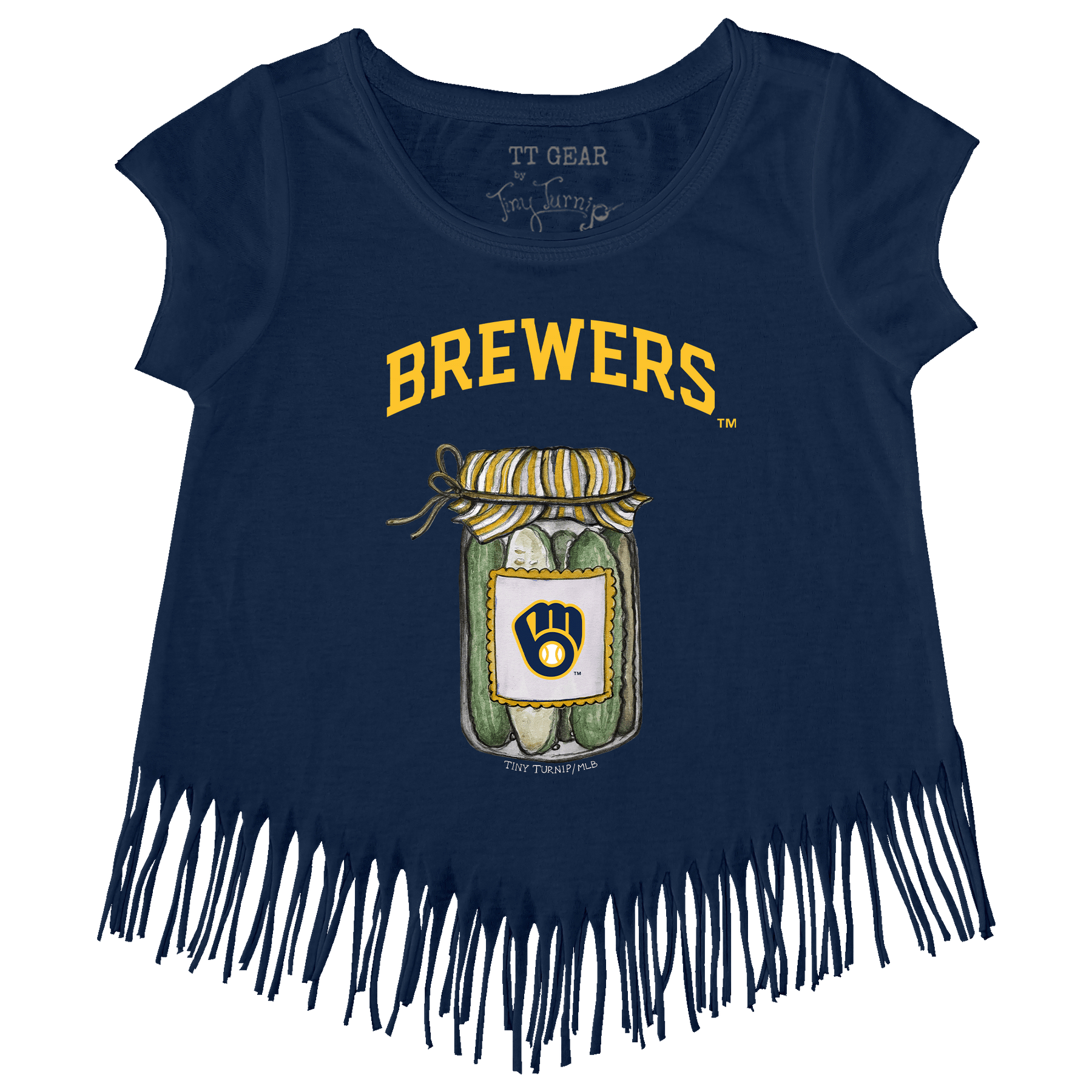 Milwaukee Brewers Pickle Jar Fringe Tee