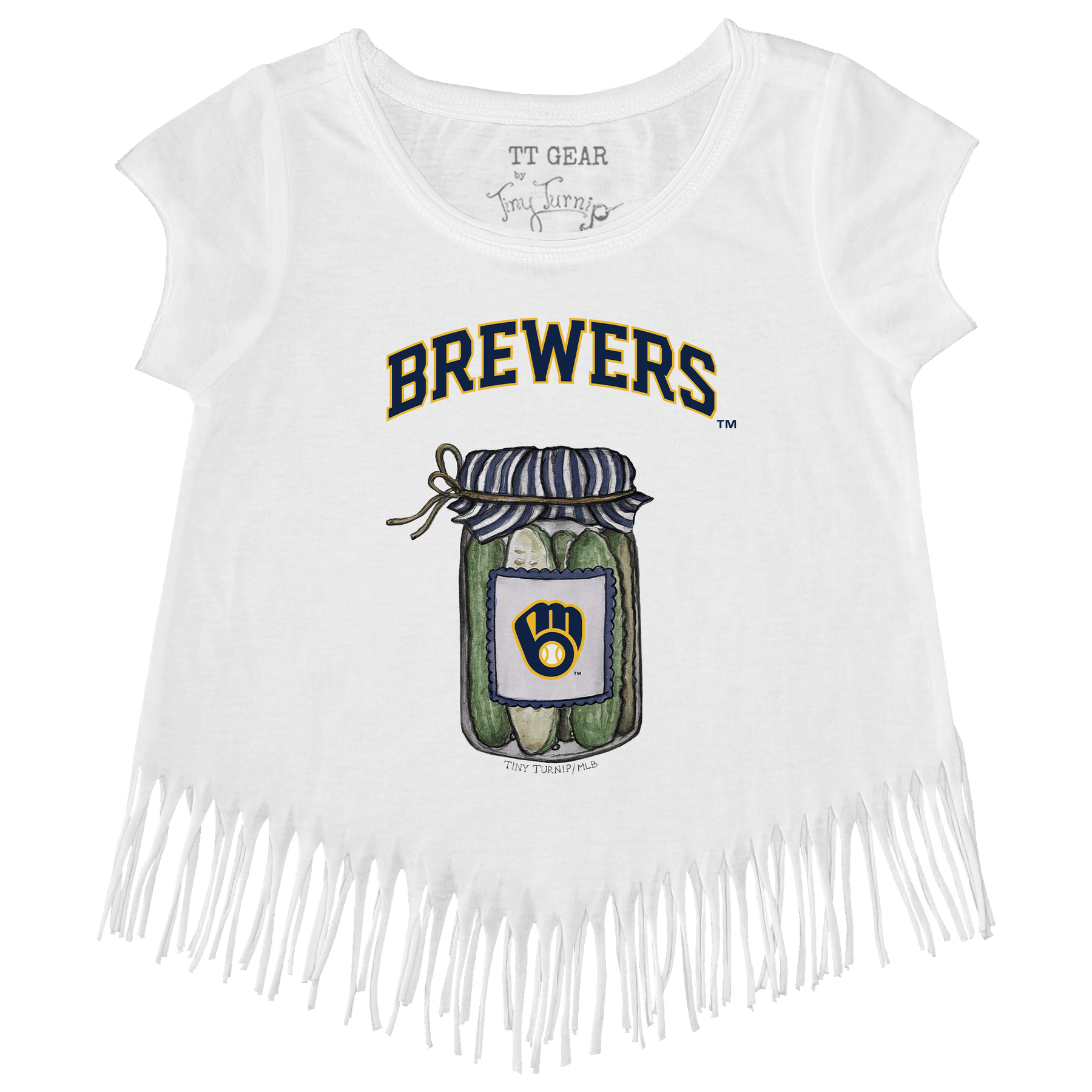 Milwaukee Brewers Pickle Jar Fringe Tee