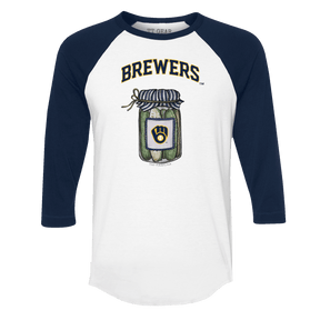 Milwaukee Brewers Pickle Jar 3/4 Navy Blue Sleeve Raglan