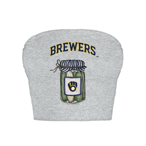 Milwaukee Brewers Pickle Jar Crop Tube Top